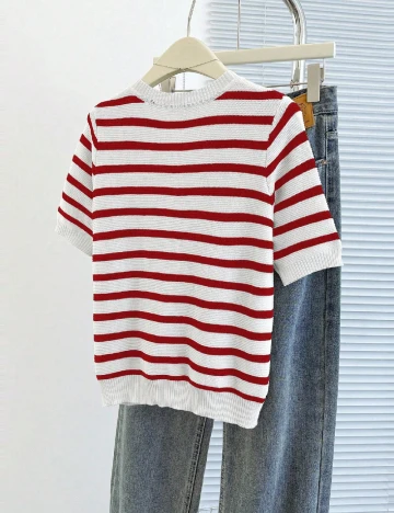 Bluza SHEIN, rosu/alb