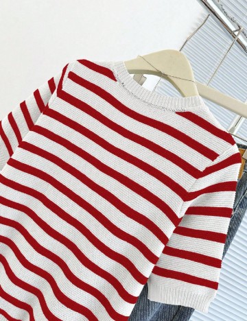 Bluza SHEIN, rosu/alb