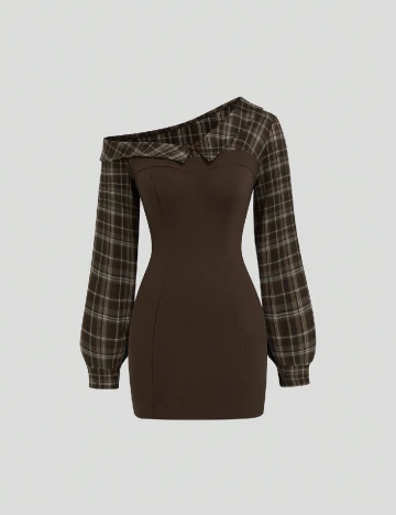 Rochie scurta SHEIN CURVE, maro