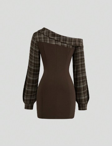 Rochie scurta SHEIN CURVE, maro