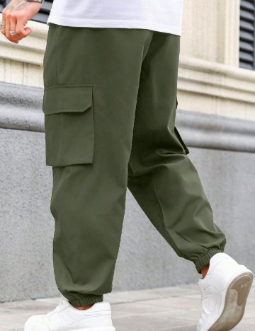 Pantaloni SHEIN Plus Size Men, verde