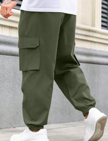 Pantaloni SHEIN Plus Size Men, verde