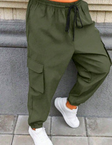 Pantaloni SHEIN Plus Size Men, verde