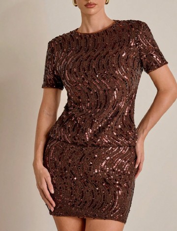 Rochie scurta SHEIN, maro