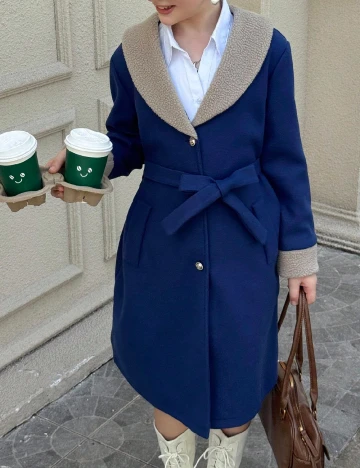 Palton Shein Kids, albastru