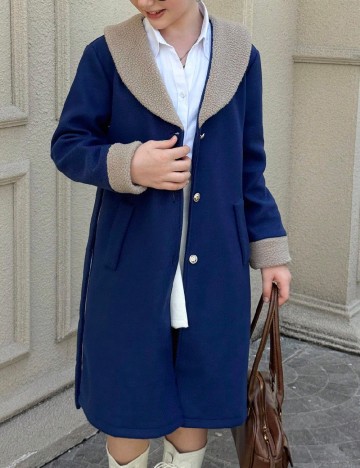 Palton Shein Kids, albastru