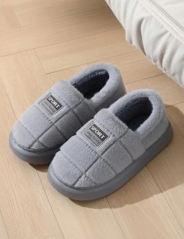 
						Papuci de Casa SHEIN, gri