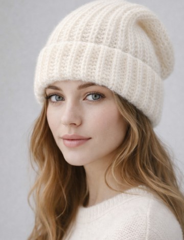 Caciula Bershka, ecru