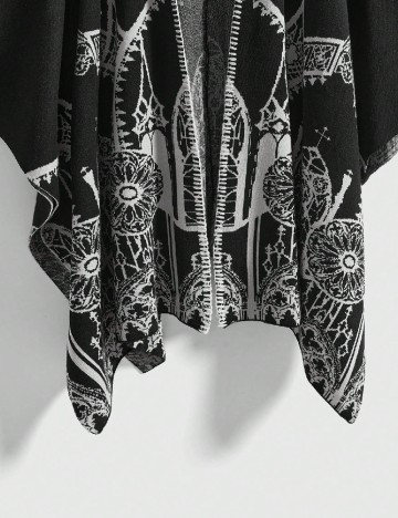 Poncho Romwe Plus Size, negru