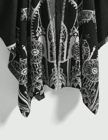 Poncho Romwe Plus Size, negru