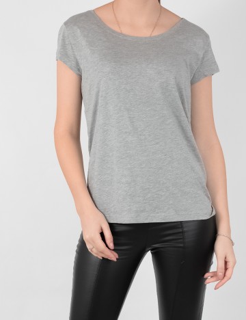 Tricou Pieces, gri, XS