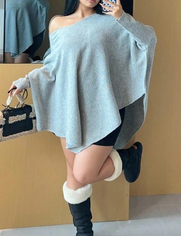Poncho SHEIN CURVE, gri