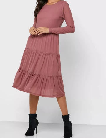 Rochie Vila, roz pudra inchis, L