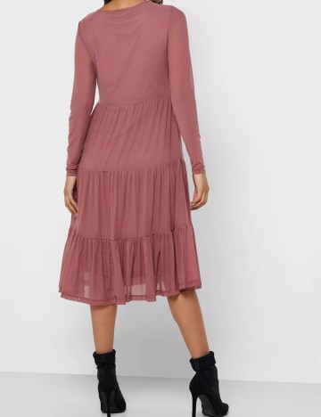Rochie Vila, roz pudra inchis, L