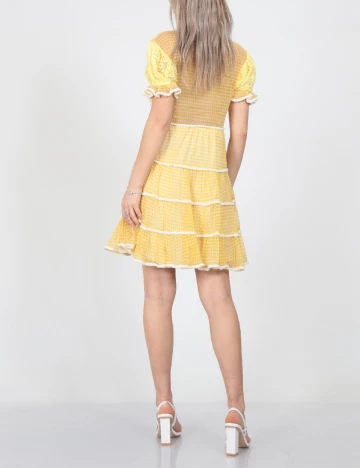 Rochie scurta Savage Culture, galben, XL