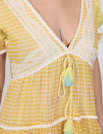 Rochie scurta Savage Culture, galben, XL