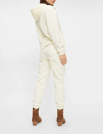 Pantaloni Pieces, crem