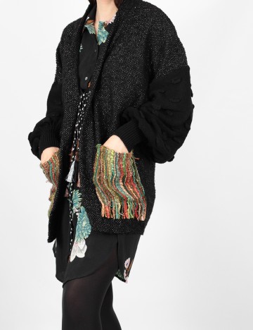 Cardigan Savage Culture, negru, S