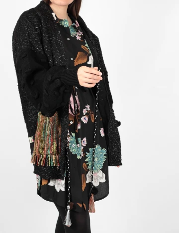 Cardigan Savage Culture, negru, S Negru