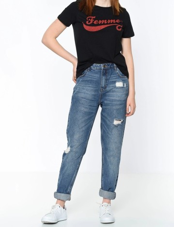 Blugi Pieces, albastru denim, M