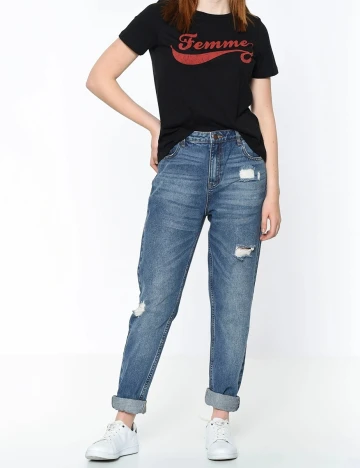 Blugi Pieces, albastru denim, M