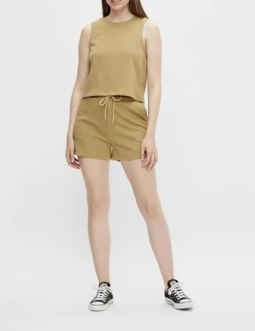 Pantaloni scurti Pieces, kaki, M