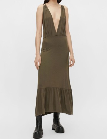 
						Rochie Pieces, kaki, M