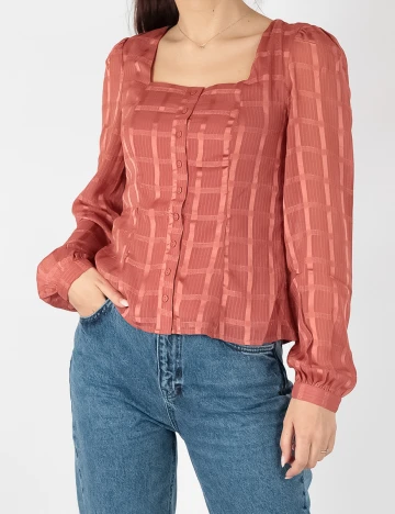 Camasa Vero Moda, roz pudra inchis, S