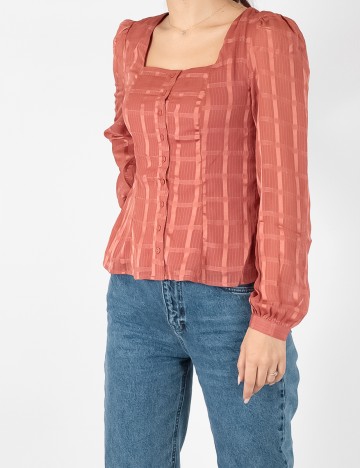 Camasa Vero Moda, roz pudra inchis, S