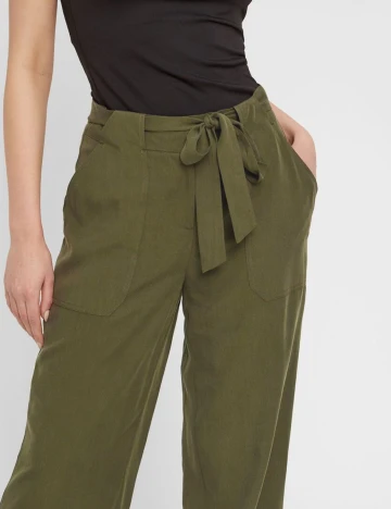 Pantaloni Pieces, verde, S Verde