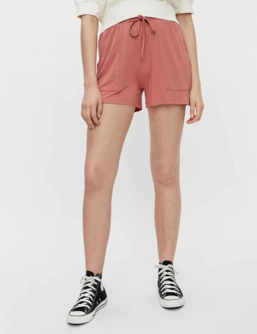 Pantaloni scurti Pieces, roz pudra, M