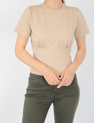 Bluza Pieces, bej, M