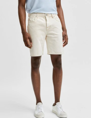 Pantaloni scurti Selected, crem, M