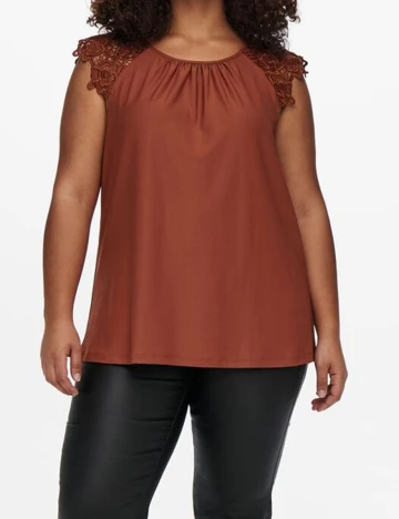 Bluza Only Carmakoma, caramiziu, 46/48