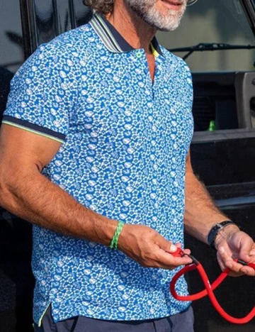 Tricou Polo N.Z.A NEW ZEALAND AUCKLAND, floral, M
