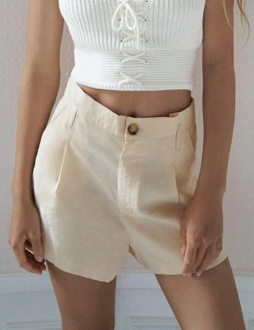 Pantaloni scurti Zara, crem, M