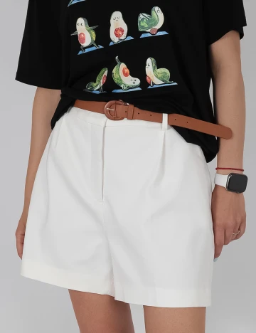 Fusta Pantalon Zara, alb, L Alb