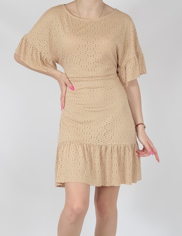 Rochie scurta Pieces, crem, M