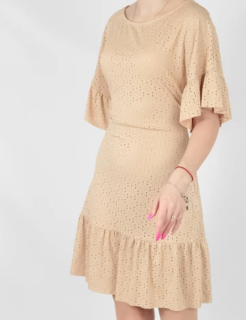 Rochie scurta Pieces, crem, M