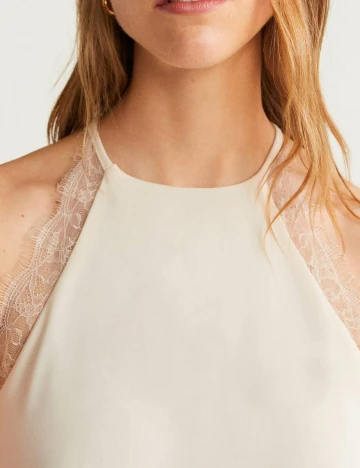 Rochie scurta Mango, ecru, S