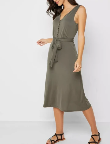 Rochie medie Mango, kaki, S Verde