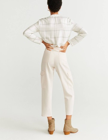 Pantaloni Mango, crem, M