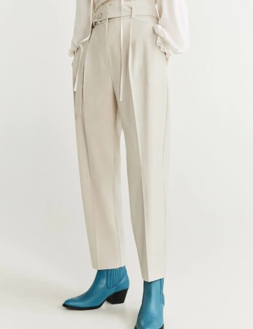 Pantaloni Mango, ecru, 36
