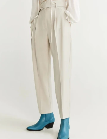 Pantaloni Mango, ecru, 36