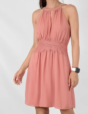 Rochie scurta Vila, roz pudra Roz