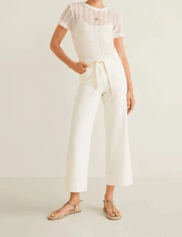 Pantaloni Mango, crem, 36