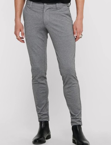 Pantaloni Only, gri deschis