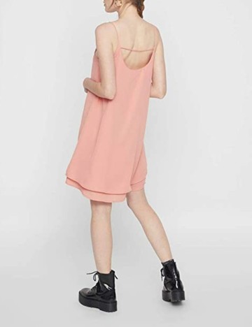 Rochie scurta Pieces, roz nude, XS