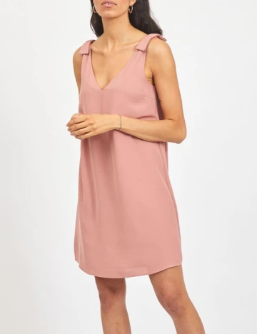 Rochie scurta Vila, roz pudra, 40 Roz