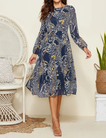 Rochie medie Simple Flavor, albastru, XL